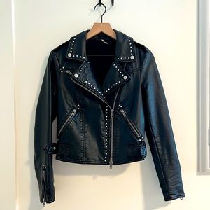 Free People Vegan Leather Moto Jacket